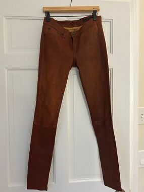 rag & bone Brown Leather Skinny Pants